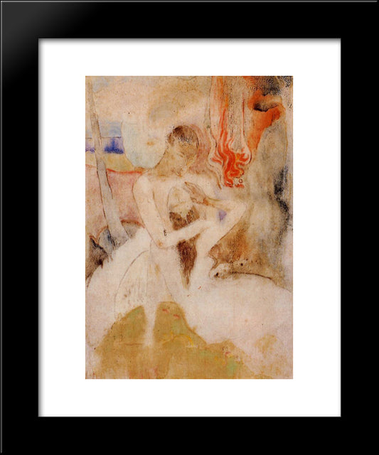 Here We Make Love 20x24 Black Modern Wood Framed Art Print Poster by Gauguin, Paul