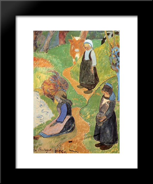 In Brittany 20x24 Black Modern Wood Framed Art Print Poster by Gauguin, Paul