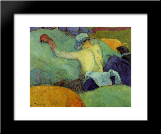 In The Heat (The Pigs) 20x24 Black Modern Wood Framed Art Print Poster by Gauguin, Paul