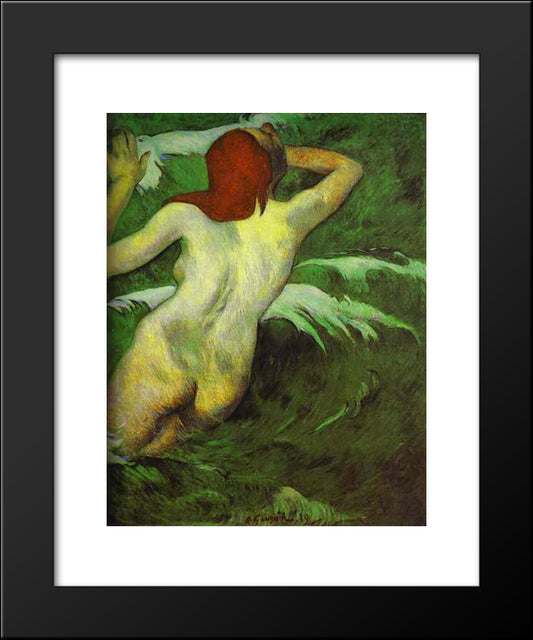 In The Waves 20x24 Black Modern Wood Framed Art Print Poster by Gauguin, Paul