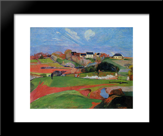 Landscape At Le Pouldu 20x24 Black Modern Wood Framed Art Print Poster by Gauguin, Paul