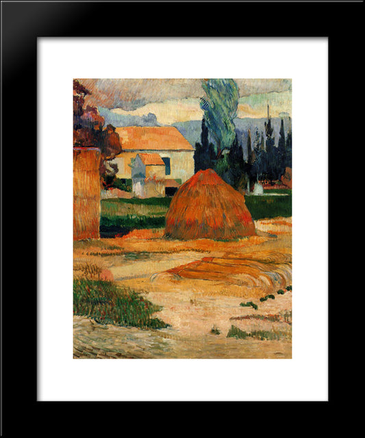 Landscape Near Arles 20x24 Black Modern Wood Framed Art Print Poster by Gauguin, Paul