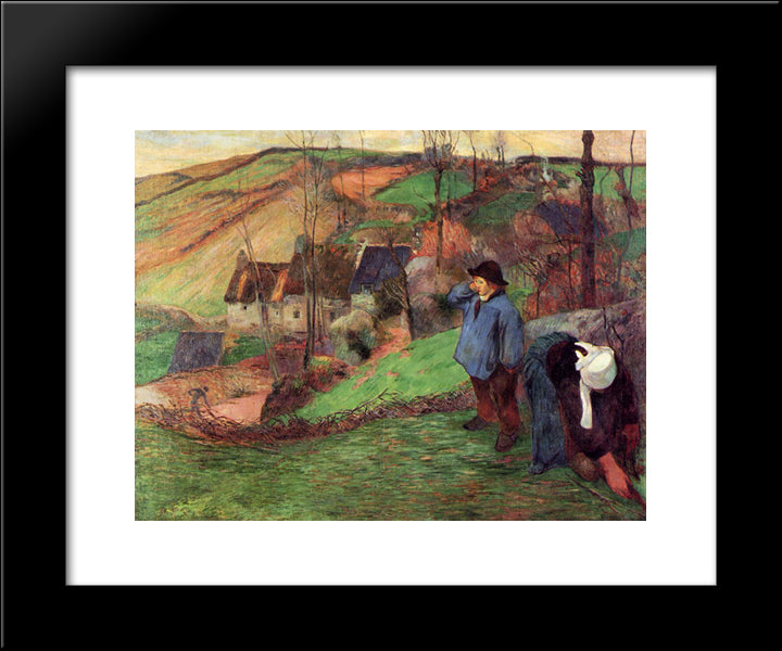 Landscape Of Brittany 20x24 Black Modern Wood Framed Art Print Poster by Gauguin, Paul