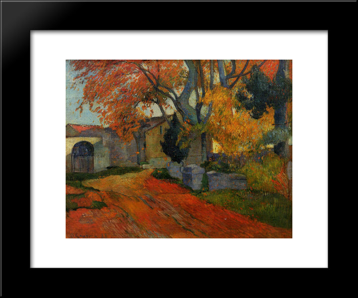 Lane At Alchamps, Arles 20x24 Black Modern Wood Framed Art Print Poster by Gauguin, Paul