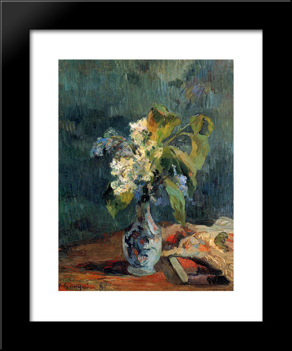 Lilac Bouquet 20x24 Black Modern Wood Framed Art Print Poster by Gauguin, Paul