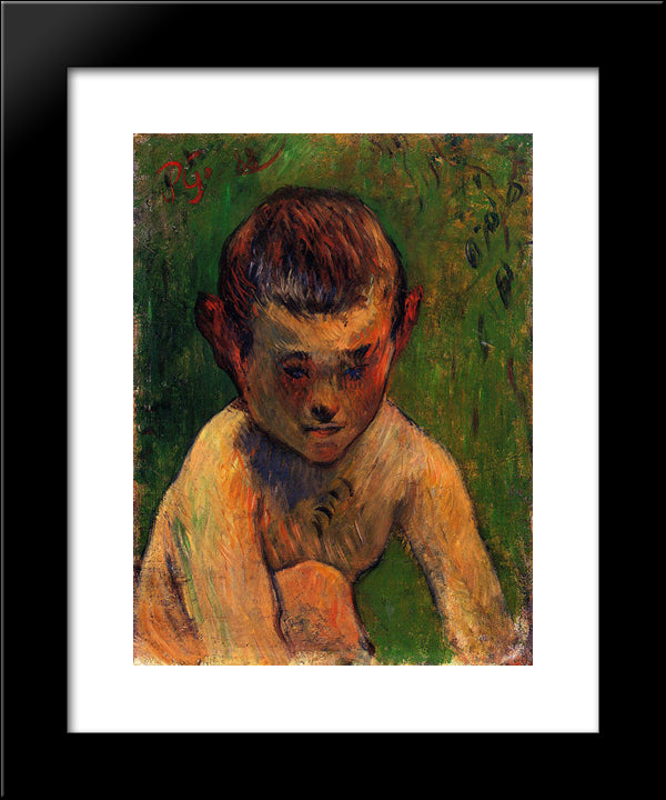 Little Breton Bather 20x24 Black Modern Wood Framed Art Print Poster by Gauguin, Paul