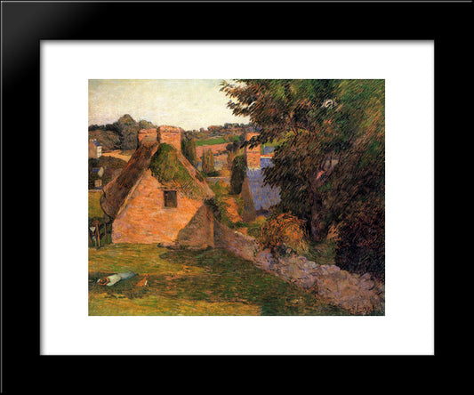 Lollichon Field 20x24 Black Modern Wood Framed Art Print Poster by Gauguin, Paul