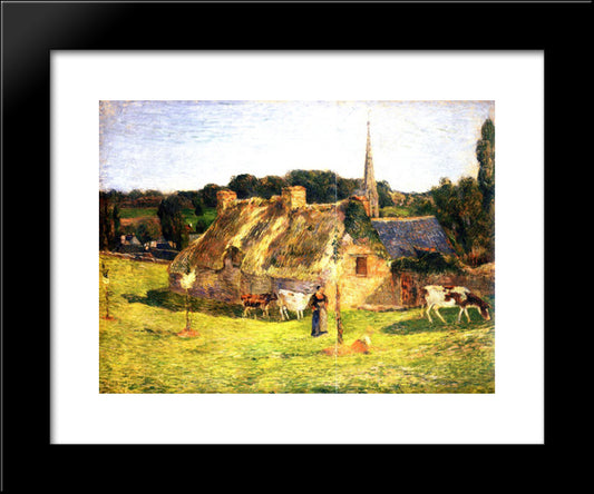 Lollichon'S Field And The Church Of Pont-Aven 20x24 Black Modern Wood Framed Art Print Poster by Gauguin, Paul