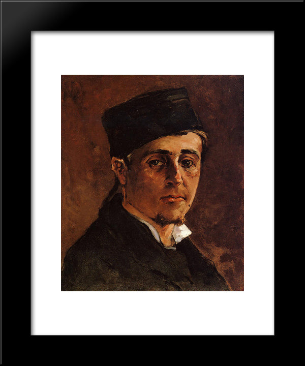 Man With A Toque 20x24 Black Modern Wood Framed Art Print Poster by Gauguin, Paul