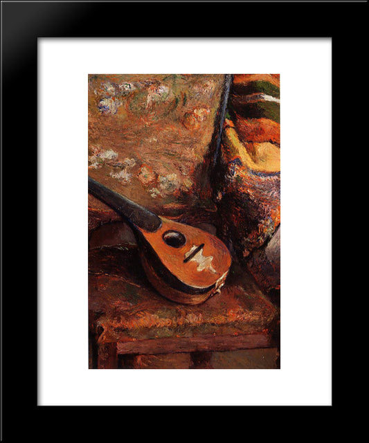 Mandolin On A Chair 20x24 Black Modern Wood Framed Art Print Poster by Gauguin, Paul