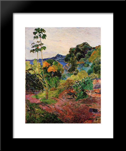 Martinique Landscape 20x24 Black Modern Wood Framed Art Print Poster by Gauguin, Paul