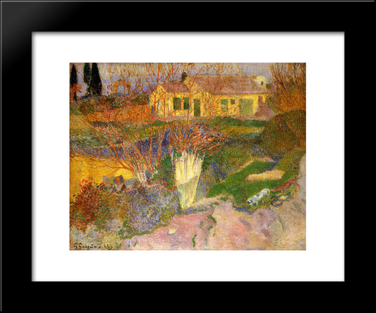 Mas, Near Arles 20x24 Black Modern Wood Framed Art Print Poster by Gauguin, Paul