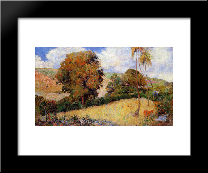 Meadow In Martinique 20x24 Black Modern Wood Framed Art Print Poster by Gauguin, Paul