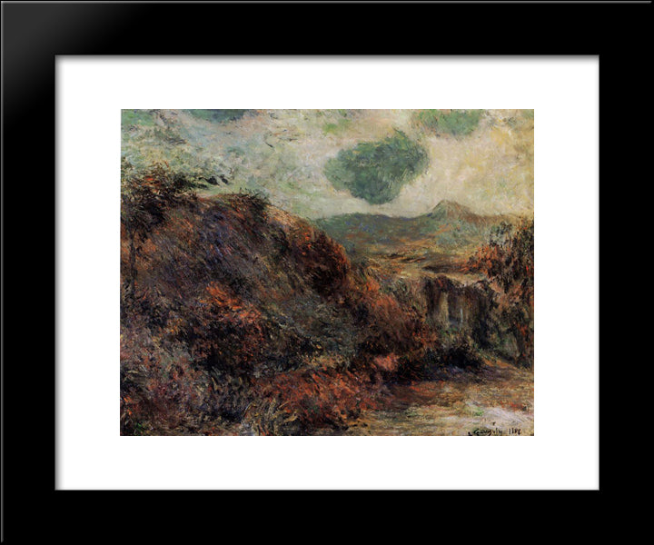 Mountain Landscape 20x24 Black Modern Wood Framed Art Print Poster by Gauguin, Paul