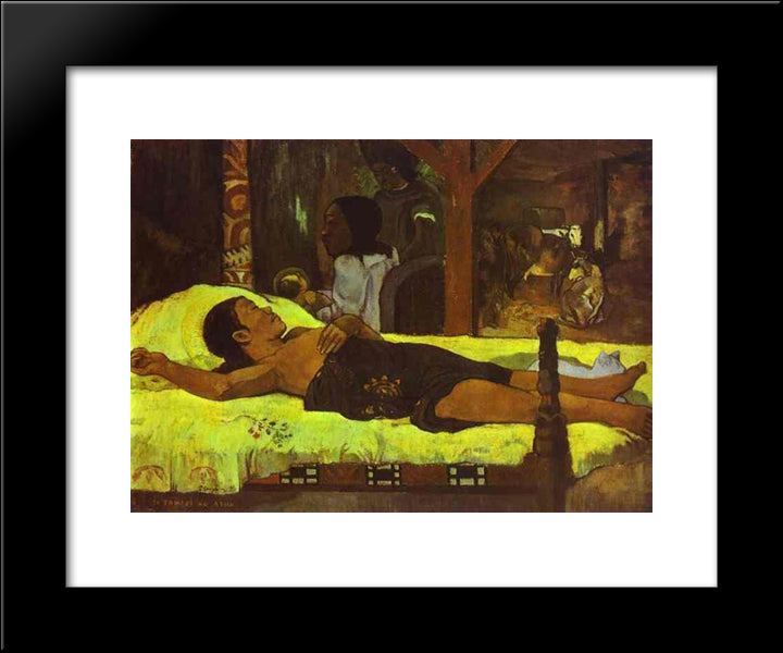 Nativity 20x24 Black Modern Wood Framed Art Print Poster by Gauguin, Paul