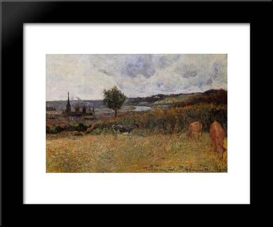 Near Rouen 20x24 Black Modern Wood Framed Art Print Poster by Gauguin, Paul