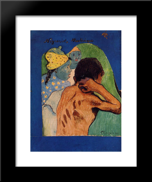 Negreries Martinique 20x24 Black Modern Wood Framed Art Print Poster by Gauguin, Paul