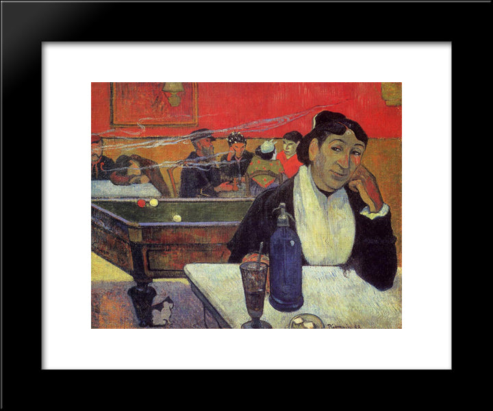 Night Cafe, Arles 20x24 Black Modern Wood Framed Art Print Poster by Gauguin, Paul