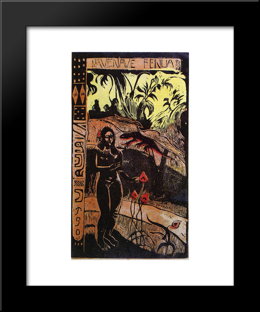 Noa Noa Suite Delightful Land 20x24 Black Modern Wood Framed Art Print Poster by Gauguin, Paul