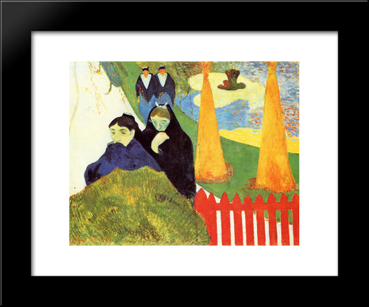 Old Women Of Arles 20x24 Black Modern Wood Framed Art Print Poster by Gauguin, Paul