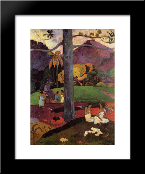 Olden Times 20x24 Black Modern Wood Framed Art Print Poster by Gauguin, Paul