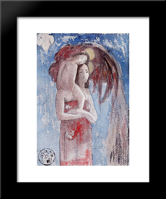 Orana Maria (Hail Maria) 20x24 Black Modern Wood Framed Art Print Poster by Gauguin, Paul