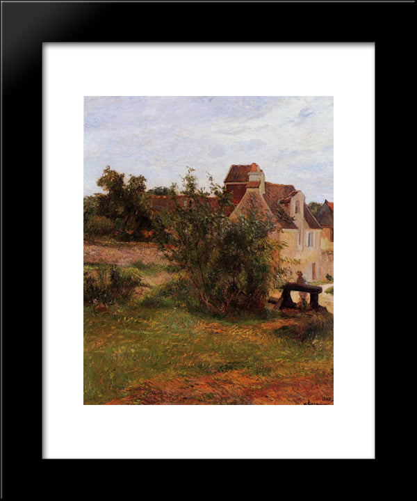 Osny, The Gate Of Busagny Farm 20x24 Black Modern Wood Framed Art Print Poster by Gauguin, Paul