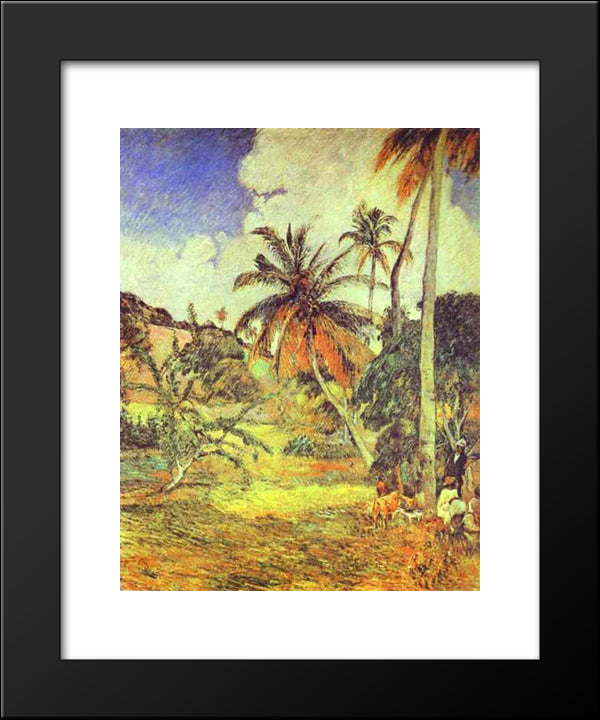 Palm Trees On Martinique 20x24 Black Modern Wood Framed Art Print Poster by Gauguin, Paul