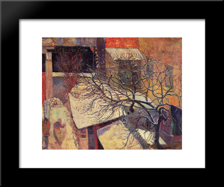 Paris In The Snow 20x24 Black Modern Wood Framed Art Print Poster by Gauguin, Paul