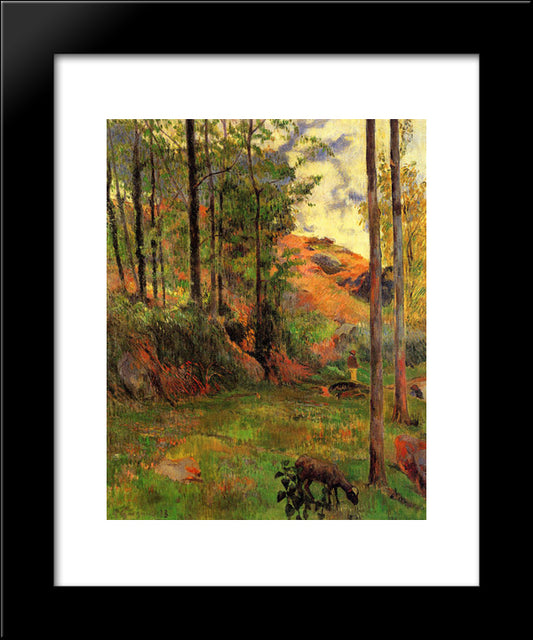 Path Down To The Aven 20x24 Black Modern Wood Framed Art Print Poster by Gauguin, Paul