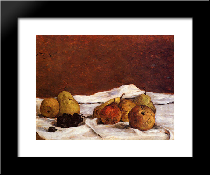 Pears And Grapes 20x24 Black Modern Wood Framed Art Print Poster by Gauguin, Paul