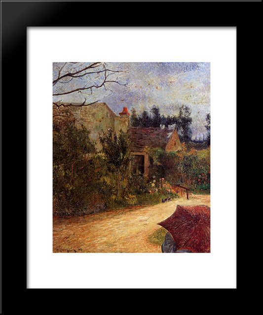 Pissarro'S Garden, Pontoise 20x24 Black Modern Wood Framed Art Print Poster by Gauguin, Paul