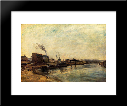 Port De Grenelle 20x24 Black Modern Wood Framed Art Print Poster by Gauguin, Paul