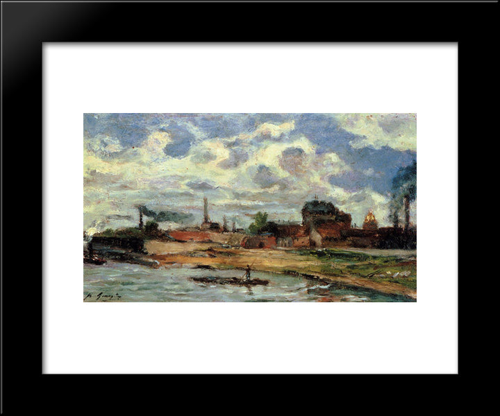 Port De Javel 20x24 Black Modern Wood Framed Art Print Poster by Gauguin, Paul