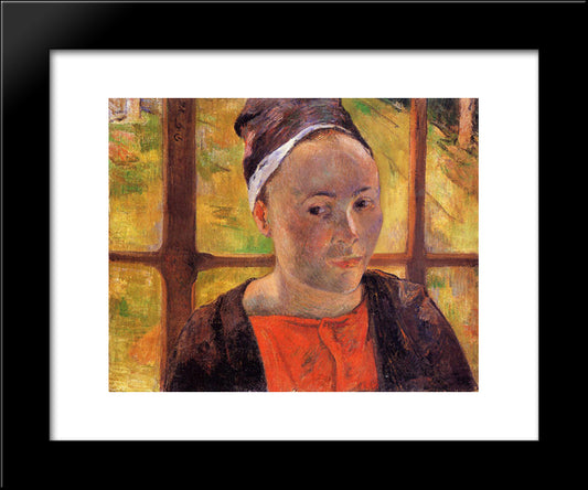 Portrait Of A Woman (Marie Lagadu) 20x24 Black Modern Wood Framed Art Print Poster by Gauguin, Paul