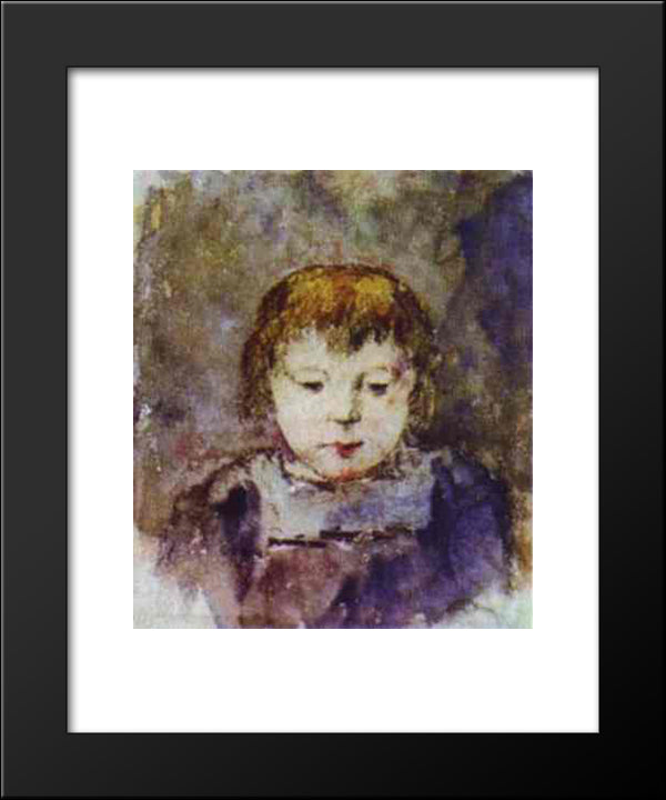 Portrait Of Gaugin'S Daughter Aline 20x24 Black Modern Wood Framed Art Print Poster by Gauguin, Paul