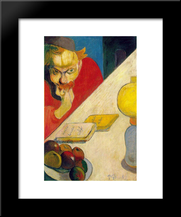 Portrait Of Meyer De Haan By Lamplight 20x24 Black Modern Wood Framed Art Print Poster by Gauguin, Paul