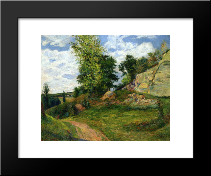 Quarries At Pontoise 20x24 Black Modern Wood Framed Art Print Poster by Gauguin, Paul