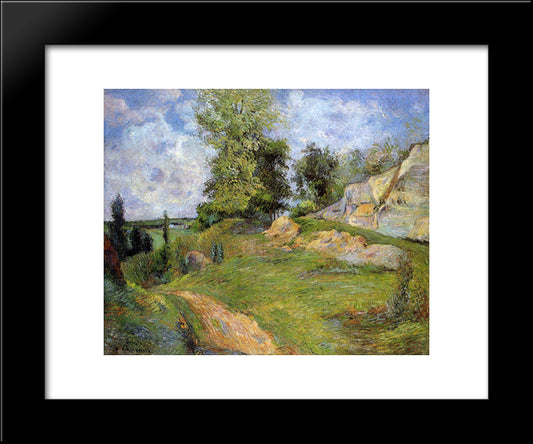 Quarries At Pontoise Ii 20x24 Black Modern Wood Framed Art Print Poster by Gauguin, Paul