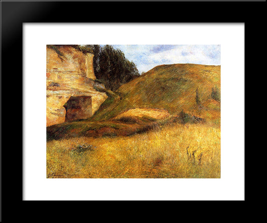 Quarry Hole In The Cliff 20x24 Black Modern Wood Framed Art Print Poster by Gauguin, Paul