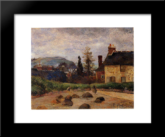 Returning From The Harvest (Manuring) 20x24 Black Modern Wood Framed Art Print Poster by Gauguin, Paul