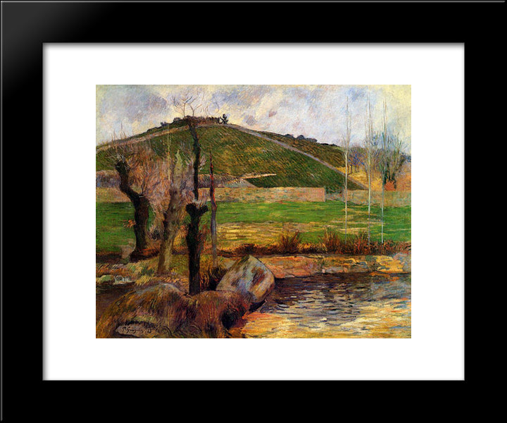 River Aven Below Moun Saint Marguerite 20x24 Black Modern Wood Framed Art Print Poster by Gauguin, Paul