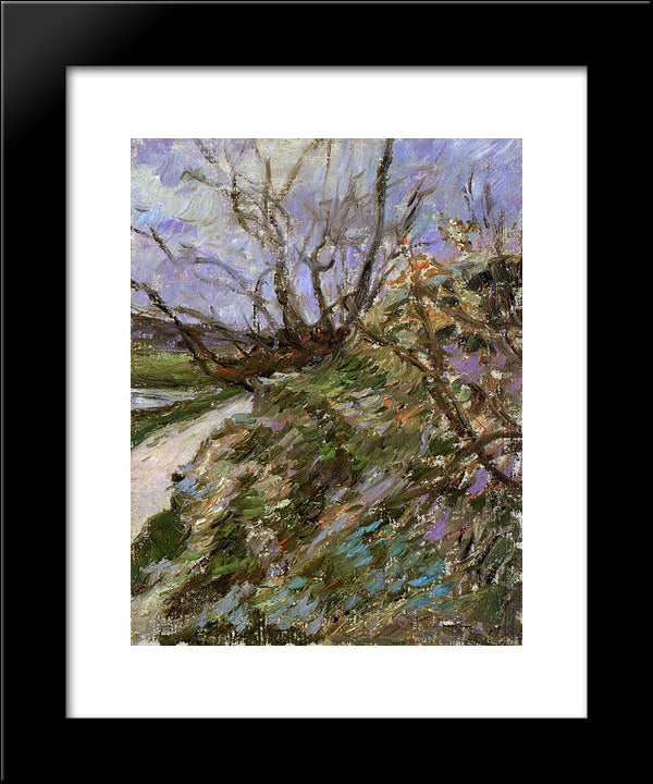 River Bank In Winter 20x24 Black Modern Wood Framed Art Print Poster by Gauguin, Paul