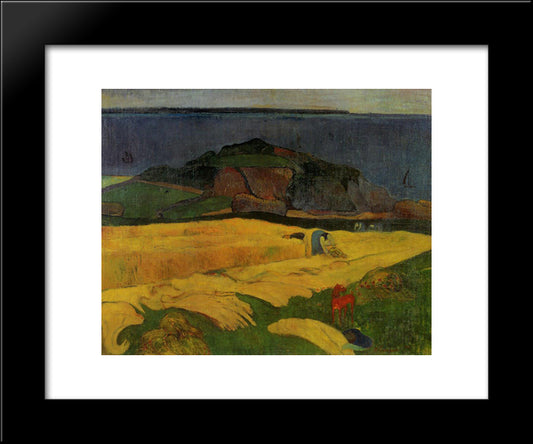 Seaside Harvest 20x24 Black Modern Wood Framed Art Print Poster by Gauguin, Paul