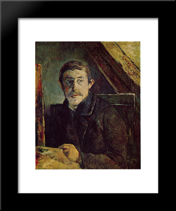 Self Portrait 20x24 Black Modern Wood Framed Art Print Poster by Gauguin, Paul
