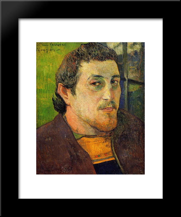 Self Portrait At Lezaven 20x24 Black Modern Wood Framed Art Print Poster by Gauguin, Paul