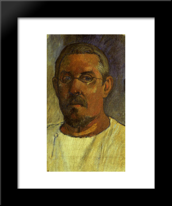 Self Portrait With Spectacles 20x24 Black Modern Wood Framed Art Print Poster by Gauguin, Paul