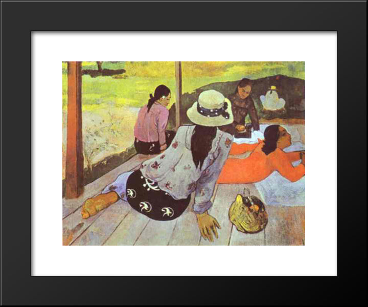 Siesta 20x24 Black Modern Wood Framed Art Print Poster by Gauguin, Paul