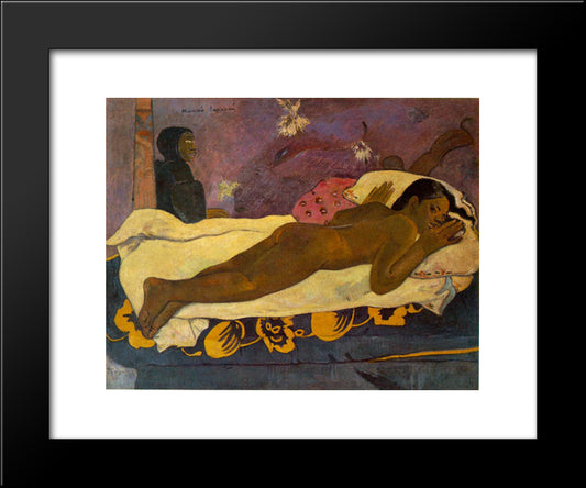 Spirit Of The Dead Watching 20x24 Black Modern Wood Framed Art Print Poster by Gauguin, Paul