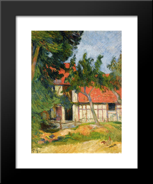 Stabble Near Dieppe 20x24 Black Modern Wood Framed Art Print Poster by Gauguin, Paul